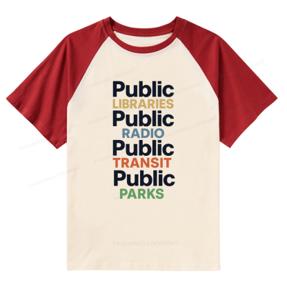 Pagewings Public Libraries 15687 Bookish Raglan T-shirt