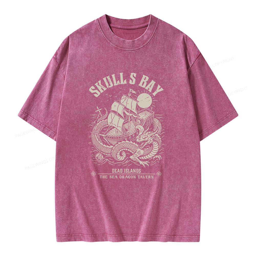 Pagewing Reading Fantasy Bookish Unisex Washed T-shirt