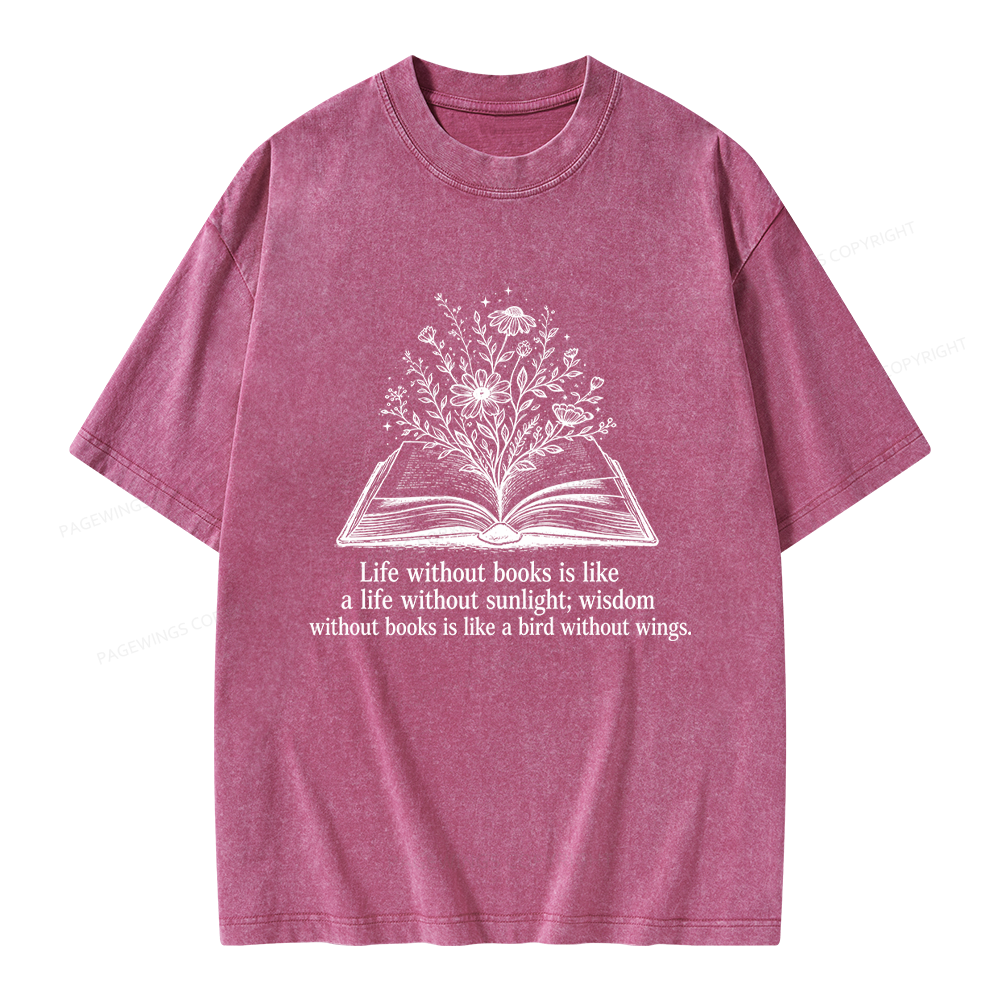 Pagewing Reading Quote Unisex Washed T-shirt