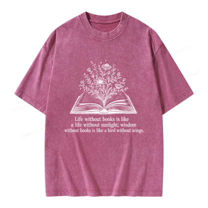 Pagewing Reading Quote Unisex Washed T-shirt