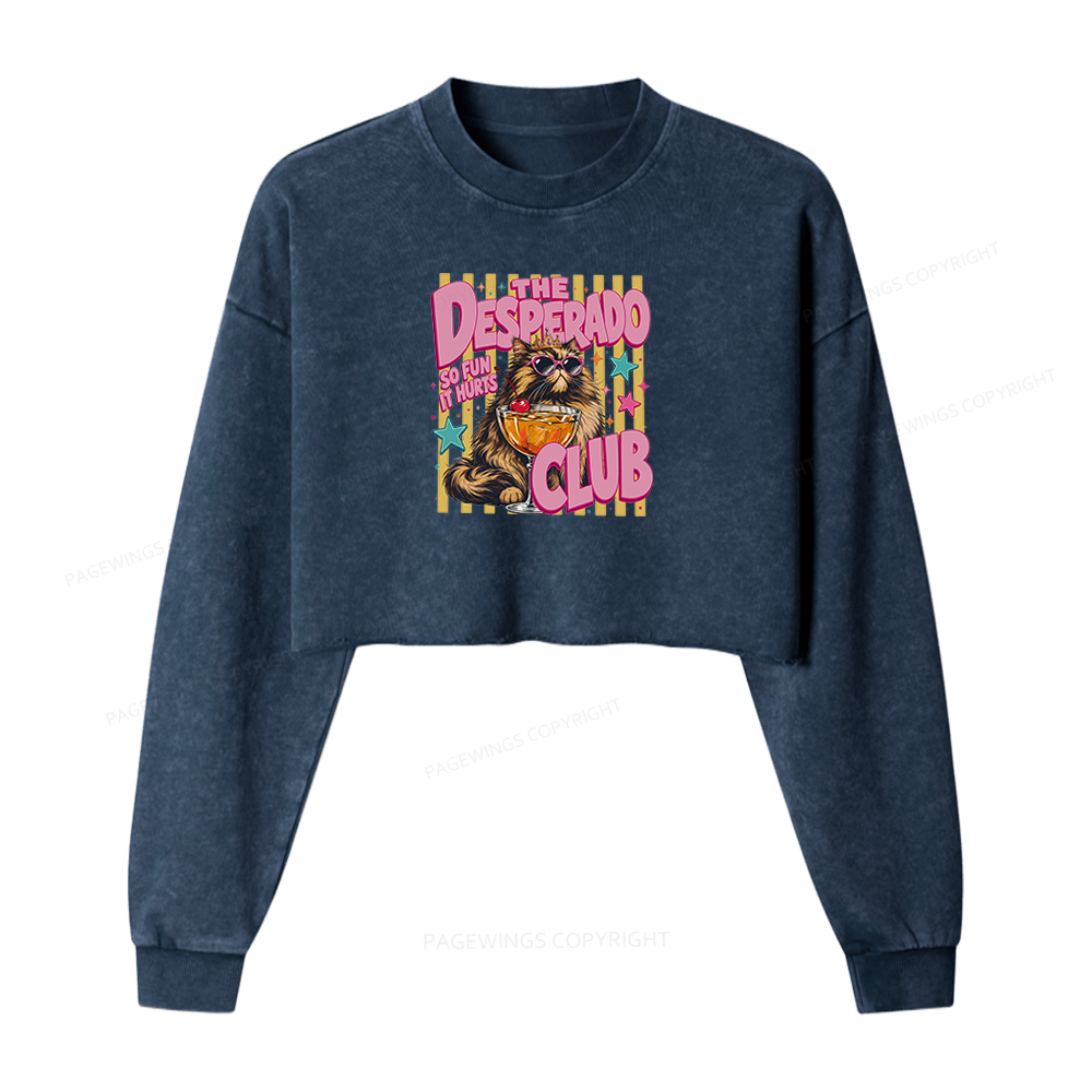 Pagewings Desperado Club Washed Crop Sweatshirt