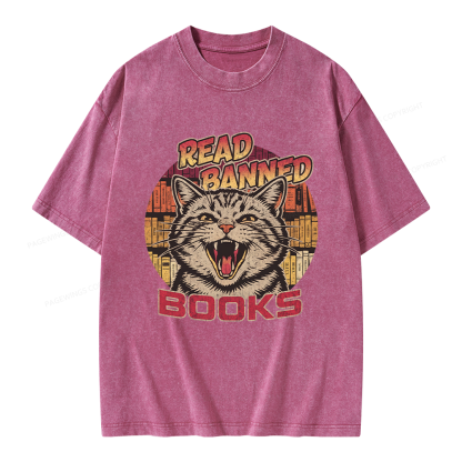 Pagewing Read Banned Books Unisex Washed T-shirt
