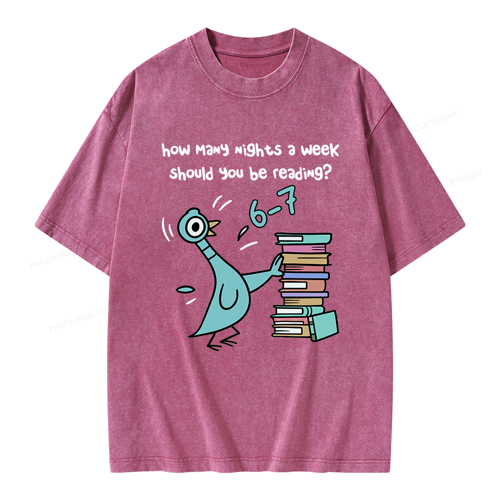 Pagewing Book Lover Librarian Unisex Washed T-shirt