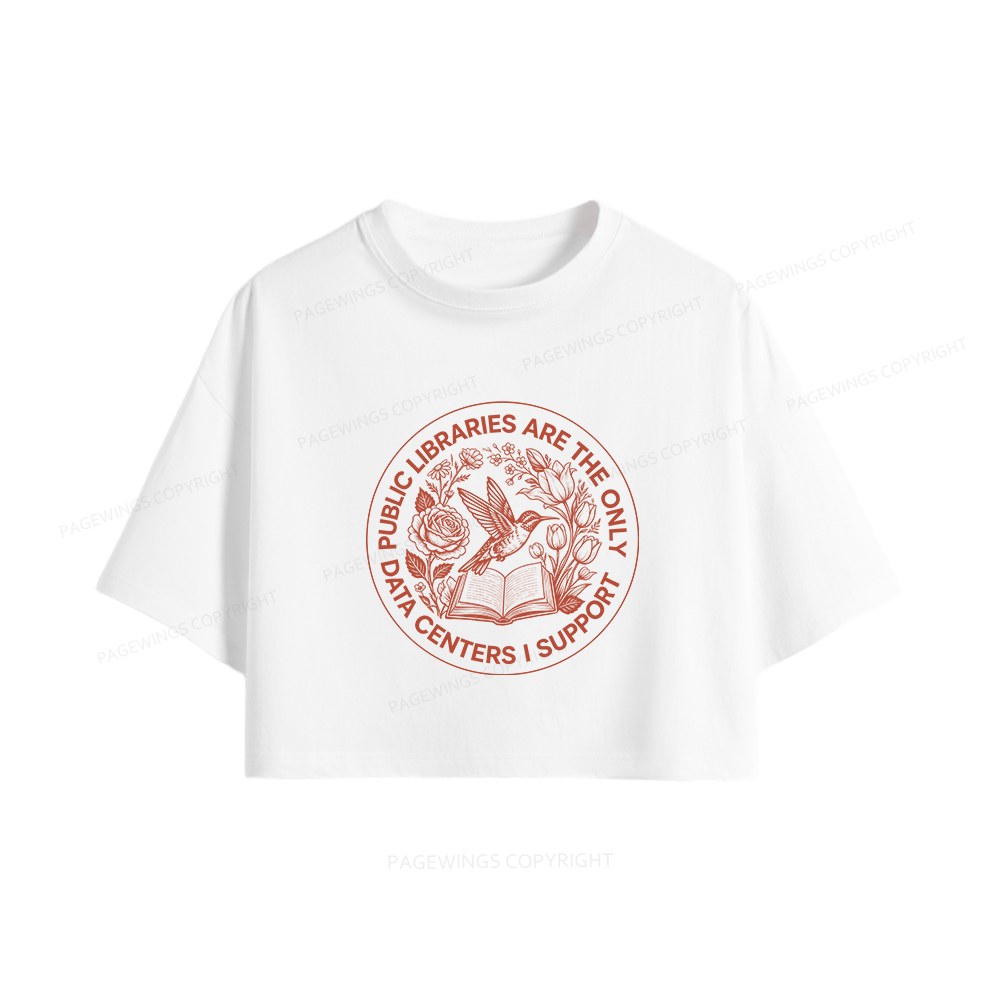 Pagewing Public Libraries16091 Book Women Crop Tops