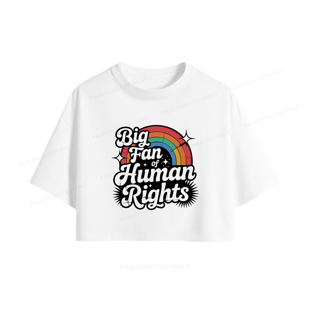 Pagewings Big Fan of Human Rights15985 Book Women Crop Tops
