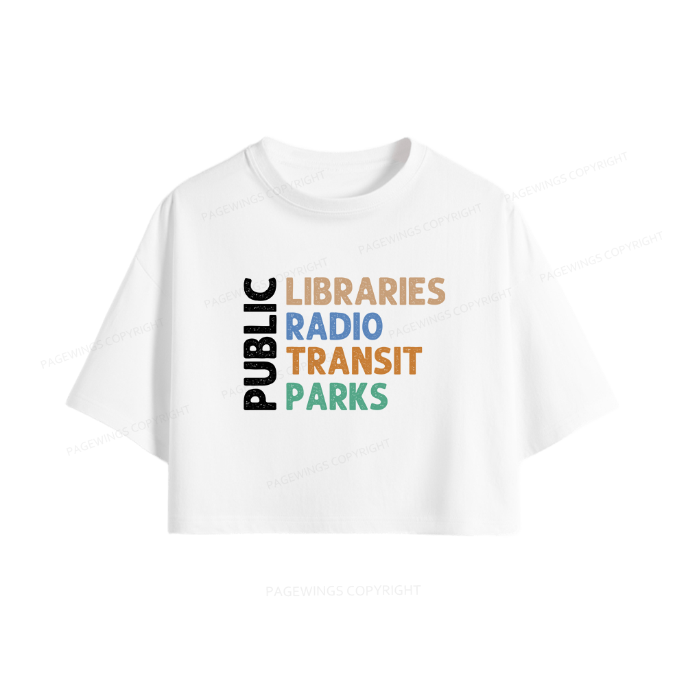 Pagewings Public Libraries16055 Book Women Crop Tops