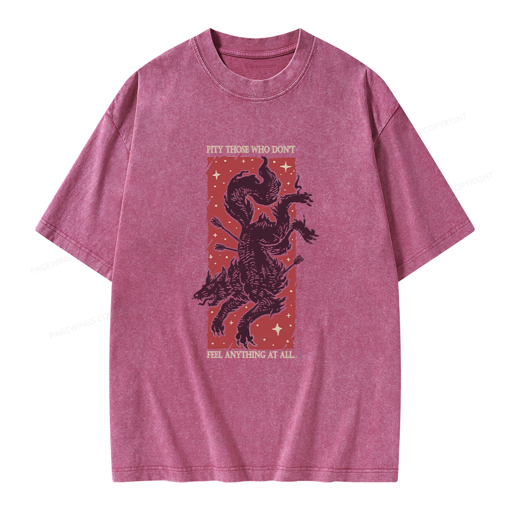 Pagewing Reading Fantasy Bookish Unisex Washed T-shirt