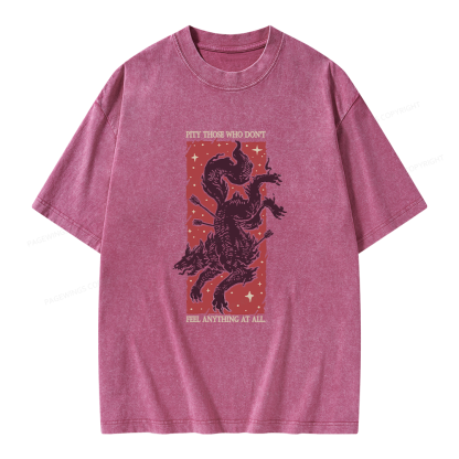 Pagewing Reading Fantasy Bookish Unisex Washed T-shirt