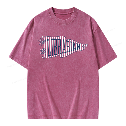 Pagewing School Librarian Unisex Washed T-shirt