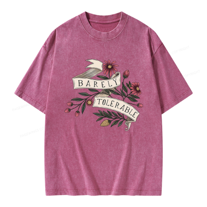 Pagewings Barely Tolerable Unisex Washed T-shirt