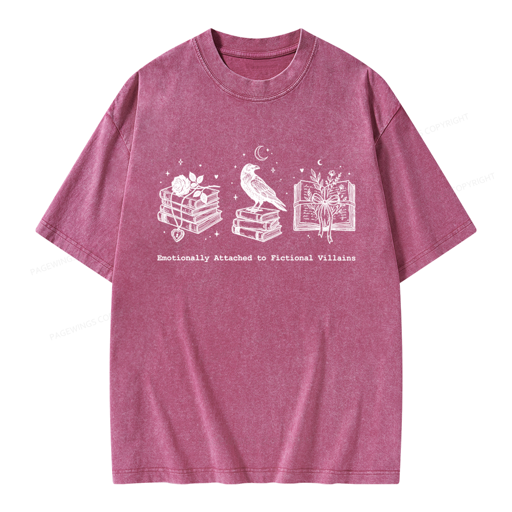 Pagewings Dark Romance Reader Unisex Washed T-shirt