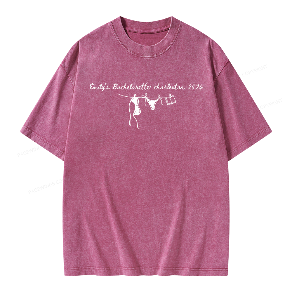 Pagewings Personalized Beach Party Unisex Washed T-shirt