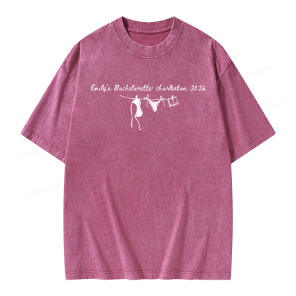 Pagewings Personalized Beach Party Unisex Washed T-shirt
