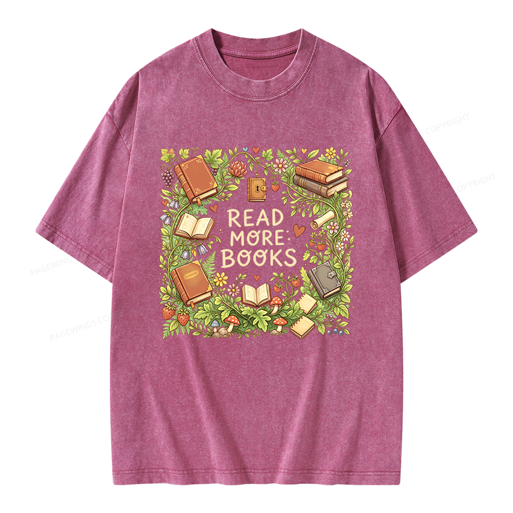 Pagewings Read More Books Unisex Washed T-shirt
