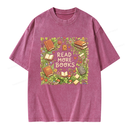 Pagewings Read More Books Unisex Washed T-shirt