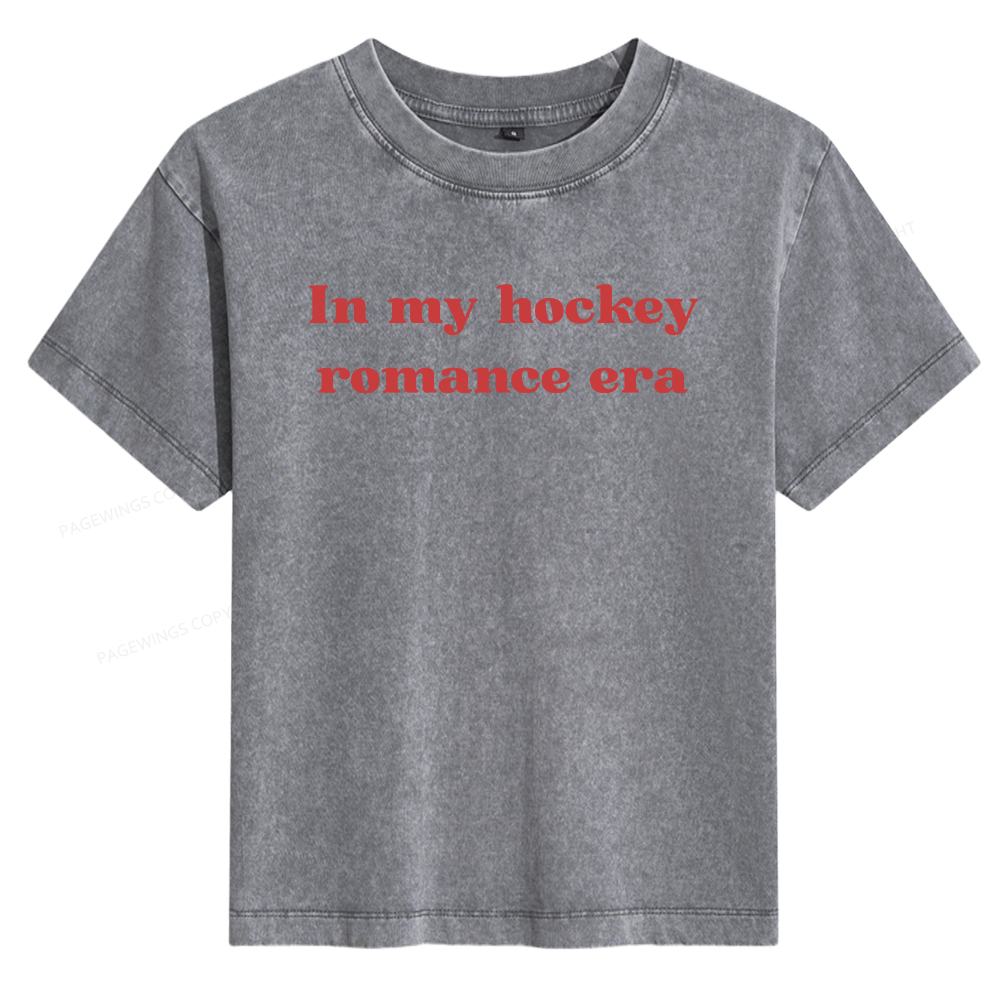 Pagewings Hockey Romance 15930 Bookish Women's Washed T-shirt