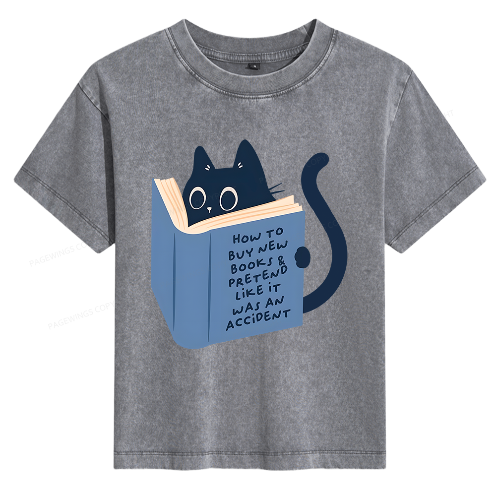 Pagewings How To Buy New Books 10226 Bookish Women's Washed T-shirt