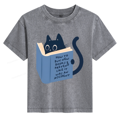 Pagewings How To Buy New Books 10226 Bookish Women's Washed T-shirt