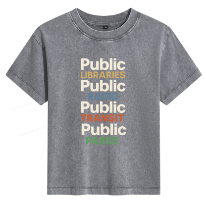 Pagewings Public Libraries 15687 Bookish Women's Washed T-shirt
