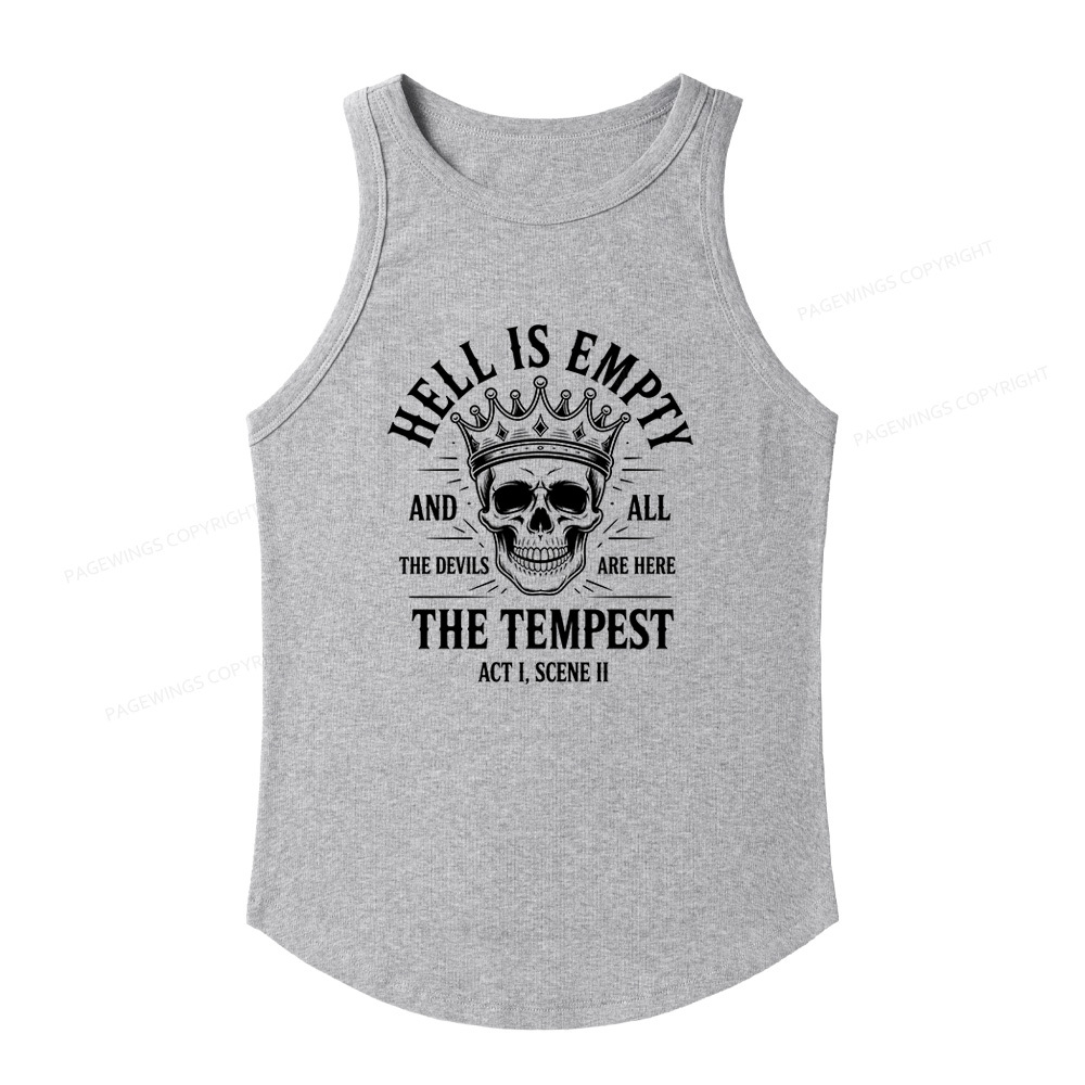 Pagewings Slim Fit Hell is Empty and All The Devils are Here Women's Fitted Tank Top 
