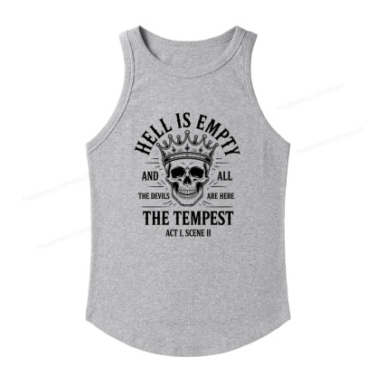 Pagewings Slim Fit Hell is Empty and All The Devils are Here Women's Fitted Tank Top 