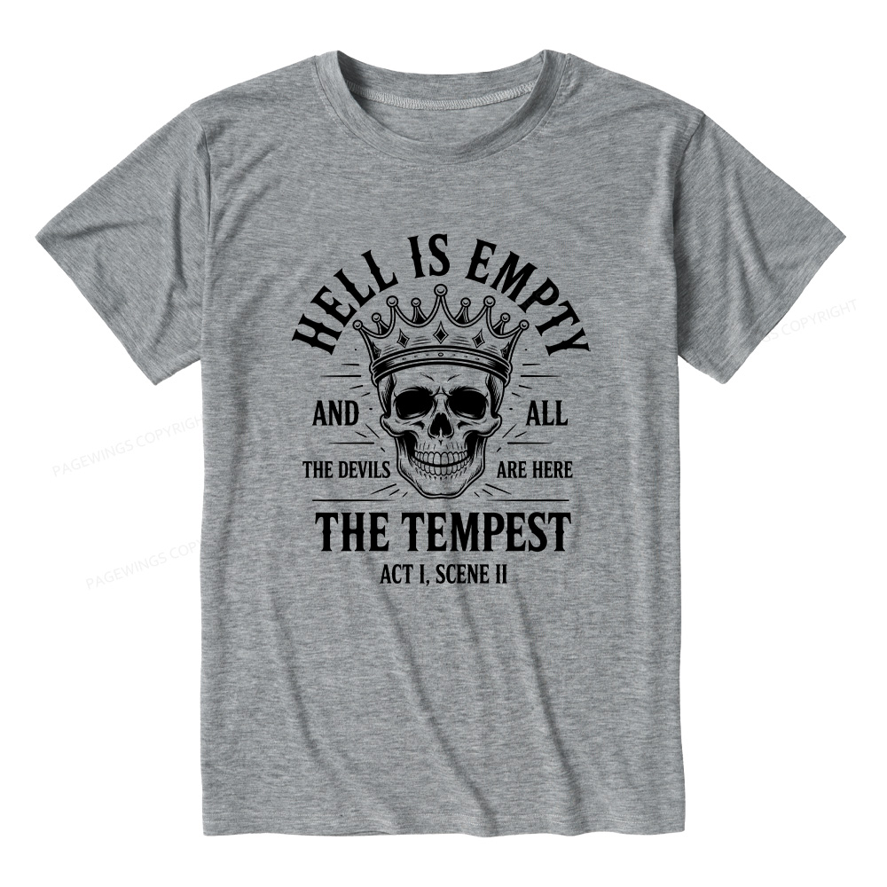 Pagewings Hell is Empty and All The Devils are Here Bookish Unisex Heather T-Shirt
