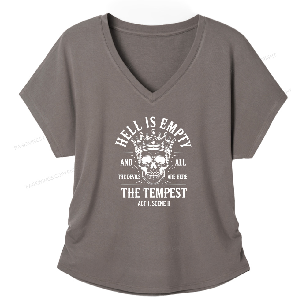 Pagewings Hell is Empty and All The Devils are Here Soft Women's Modal V-neck T-shirt  
