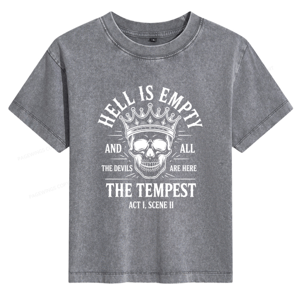 Pagewings Hell is Empty and All The Devils are Here Bookish Women's Washed T-shirt