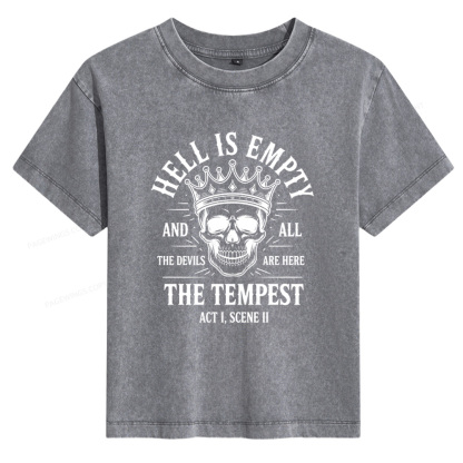 Pagewings Hell is Empty and All The Devils are Here Bookish Women's Washed T-shirt