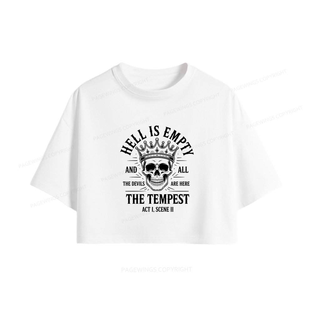 Pagewings Hell is Empty and All The Devils are Here Book Women Crop Tops