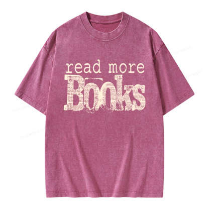 Pagewings Read More Books Unisex Washed T-shirt