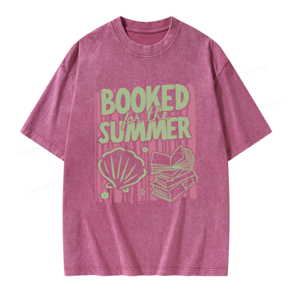 Pagewings Booked for the Summer Unisex Washed T-shirt