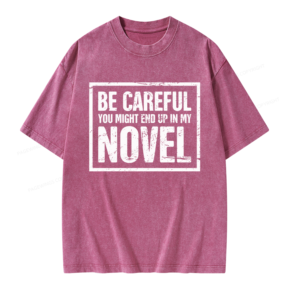 Pagewings Funny Novelist Writer Unisex Washed T-shirt