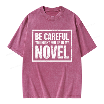 Pagewings Funny Novelist Writer Unisex Washed T-shirt