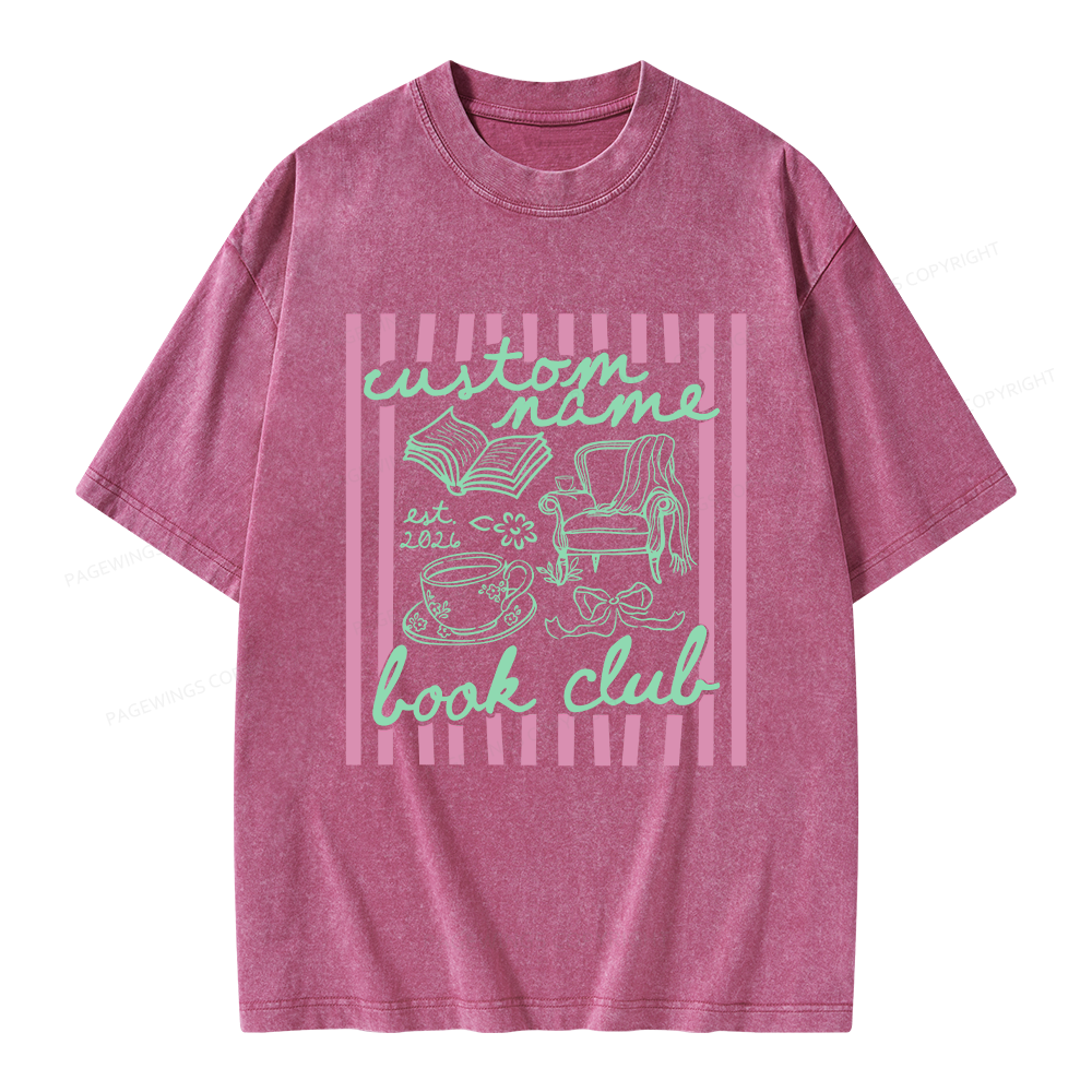 Pagewings Personalized Book Club Unisex Washed T-shirt