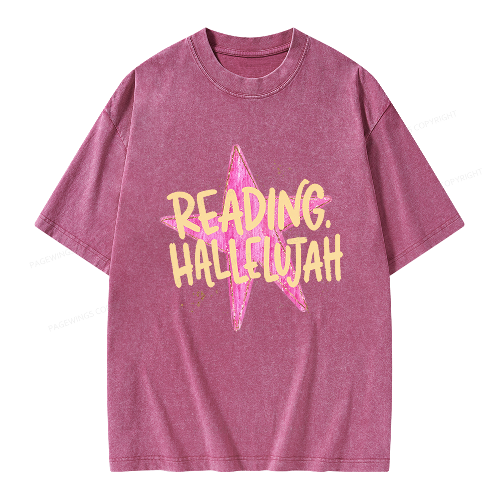 Pagewings Reading Hallelujah Unisex Washed T-shirt