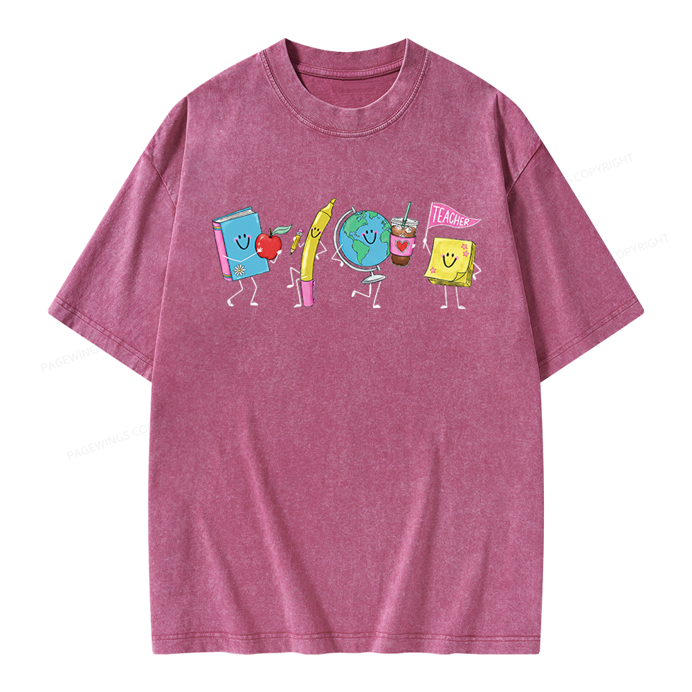Pagewings Back to School Unisex Washed T-shirt