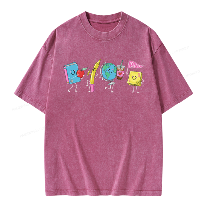 Pagewings Back to School Unisex Washed T-shirt