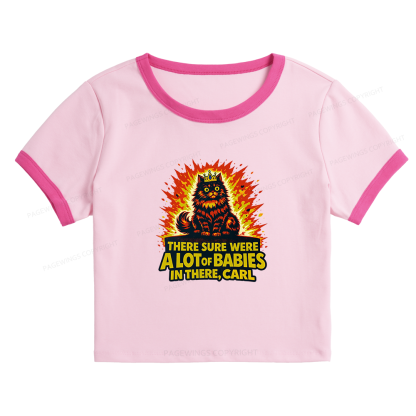Pagewings A Lot Of Babies In There 15452 Bookish Baby Tee Cropped Ringer T-Shirt