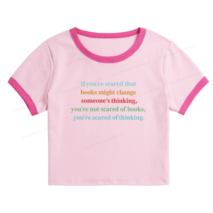 Pagewings Censorship Social Justice Shirt Booktrovert 11281 Bookish Baby Tee Cropped Ringer T-Shirt