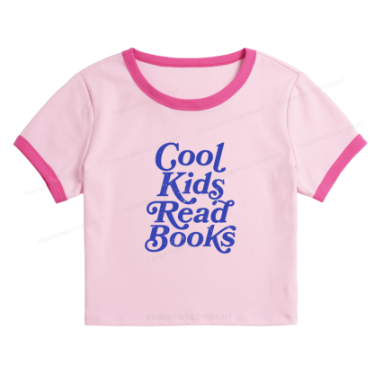 Pagewings Cool Kids Read Books 11346 Bookish Baby Tee Cropped Ringer T-Shirt