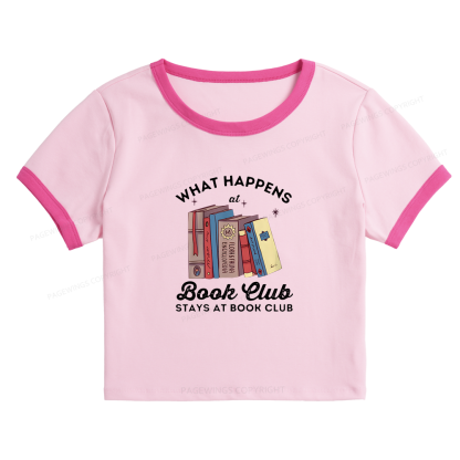 Pagewings Stays At Book Club Book 10098 Bookish Baby Tee Cropped Ringer T-Shirt