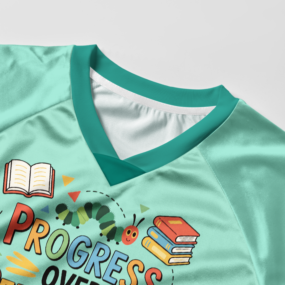 Pagewings Progress Over Perfection Women's Cropped Jersey