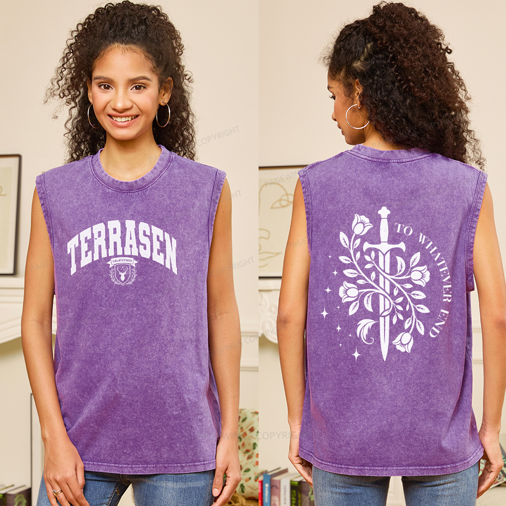Pagewings Fantasy Novel Lovers16137 Bookish Unisex Washed Tank Top