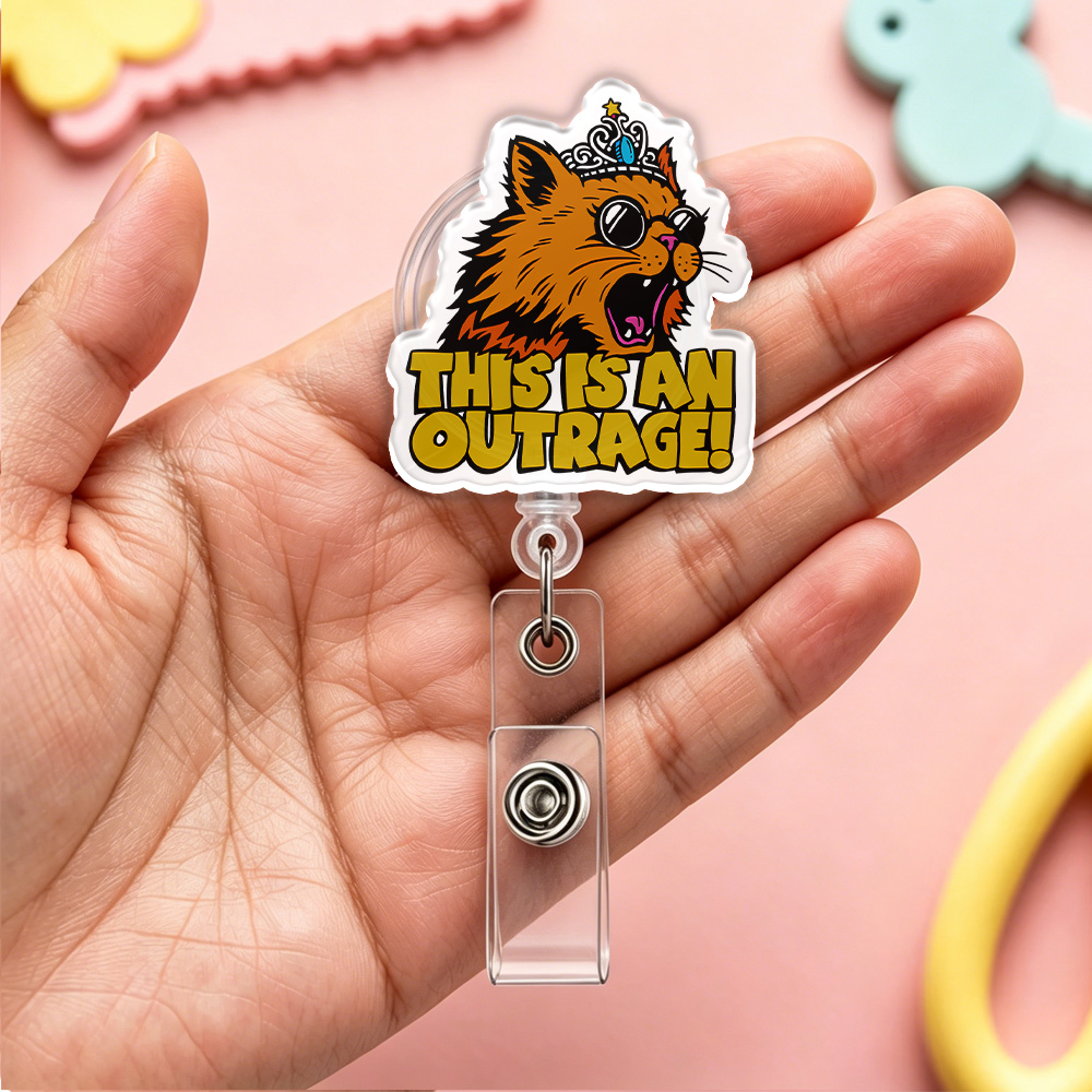 Pagewings This is an Outrage Acrylic Badge Clip