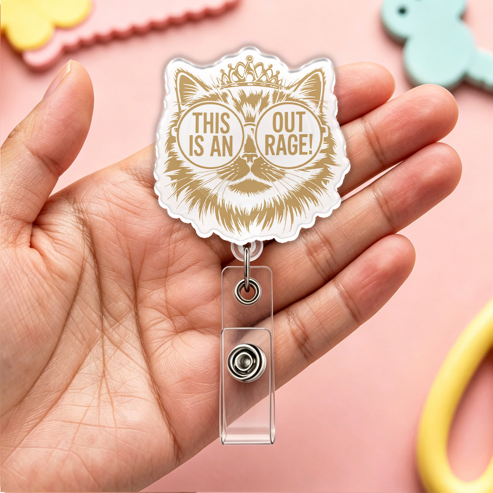 Pagewings This is an Outrage Acrylic Badge Clip