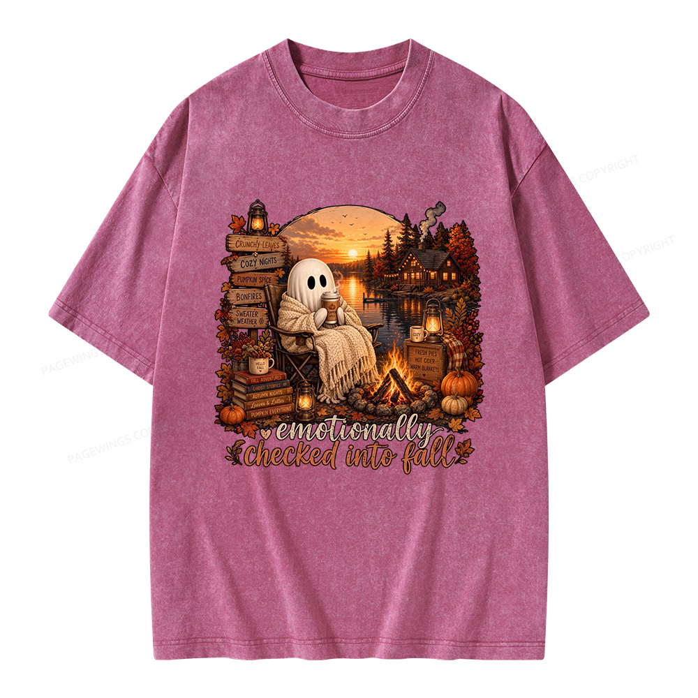 Pagewings Summerween Ghost Unisex Washed T-shirt