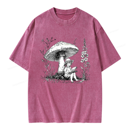 Pagewings Woodland Girl Reading Unisex Washed T-shirt