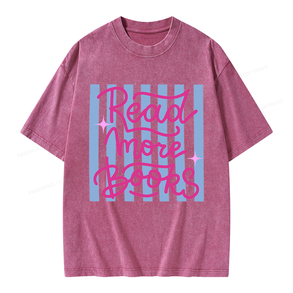 Pagewing Read More Books Unisex Washed T-shirt