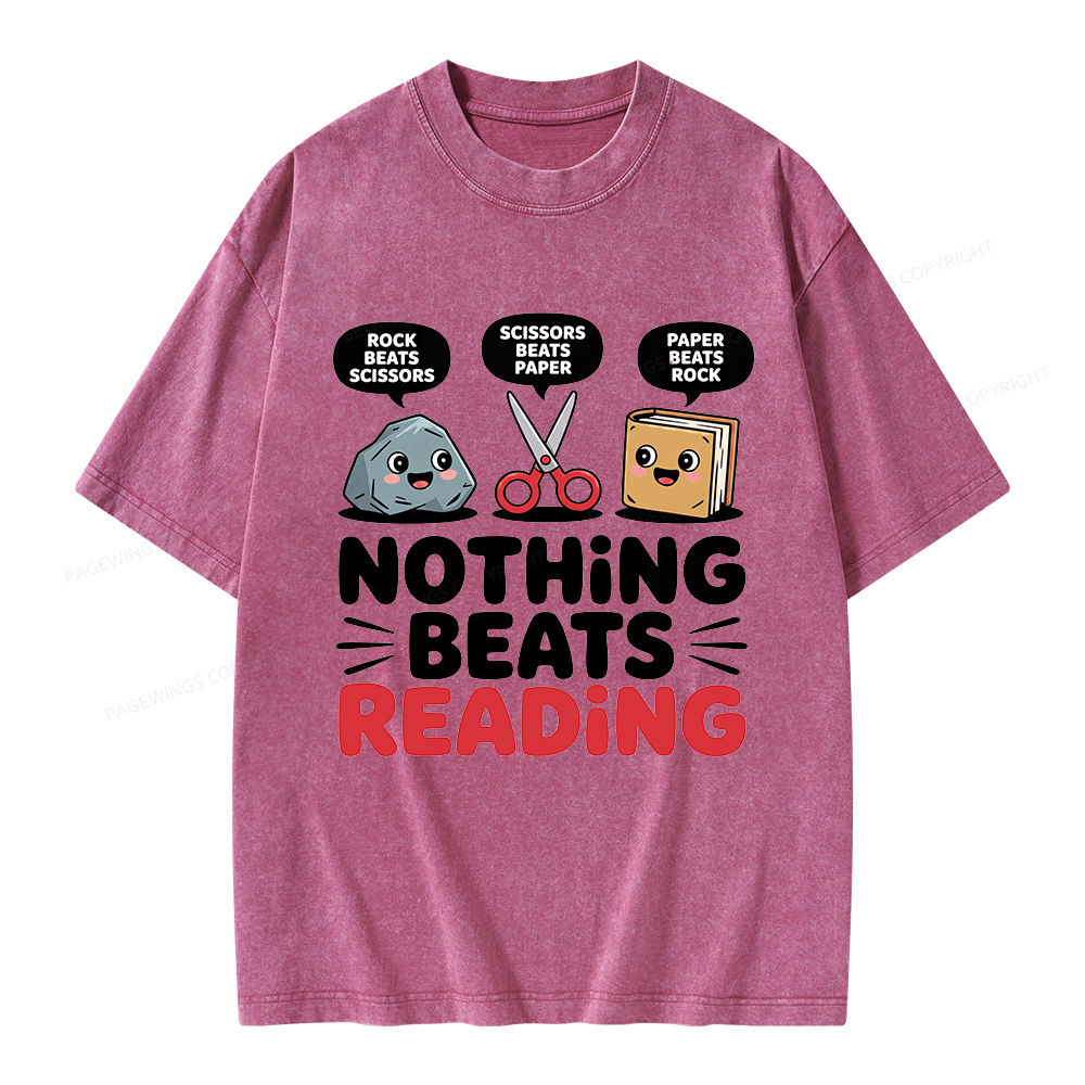 Pagewing Reading Teacher Unisex Washed T-shirt